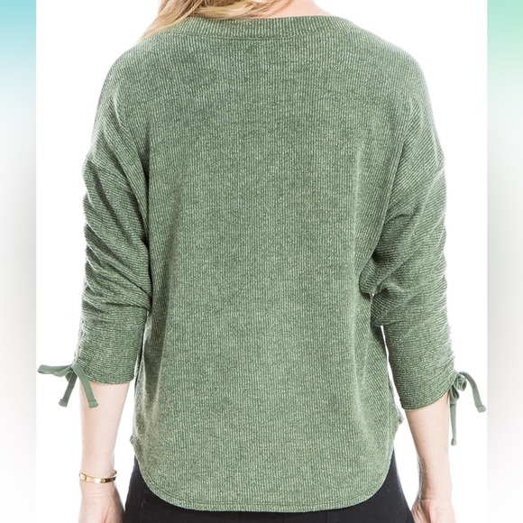 MAX STUDIO Ruched 3/4 Dolman Sleeve Sweater - Picture 6 of 7